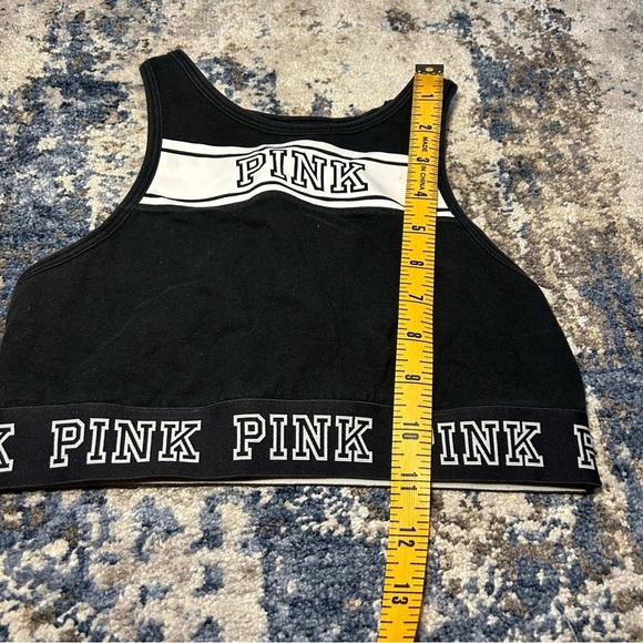 PINK Victorias Secret Black & White Logo Print Sports Bra & Leggings Set Size S - Picture 8 of 16